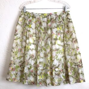 Pendleton semi sheer cotton/silk pleated floral vintage skirt